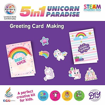 RATNA'S 5 in 1 Unicorn Paradise Kit with Activities Like Mandala Art, Jigsaw Puzzle, Apron Colouring, Paper Bag Making & Greeting Card Making Art & Craft Creative Kit for Kids 5+ Years RATNA'S 5 in 1 Unicorn Paradise Kit with Activities Like Mandala Art, Jigsaw Puzzle, Apron Colouring, Paper Bag Making & Greeting Card Making Art & Craft Creative Kit for Kids 5+ Years