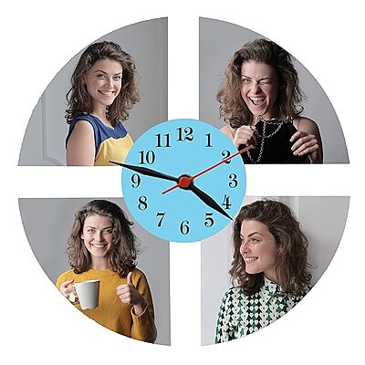 Sublimation Printed Wall Clock Customized Photo Printed Round Cut Shape Wooden Wall Clock - Brown, 8x8in Sublimation Printed Wall Clock Customized Photo Printed Round Cut Shape Wooden Wall Clock - Brown, 8x8in