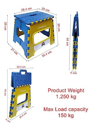 Varmora Plastic Super Strong Folding Step Stool for Adults and Kids, Kitchen Stepping Stools, Garden Step Stool,Office Stool,Kitchen Stool Folding Stool