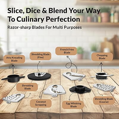 Havells Foodo Heavy Duty 750 Watt 5 Jar Food Processor 21000 Rpm