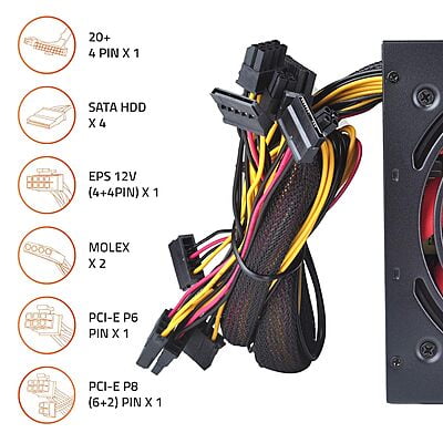 OpenBox artis VIP500 GOLD Super Silent Power Supply 500 Watts PSU