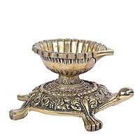 Brass Tortoise Diya for Puja - 4 inch Height | Symbol of Fortune