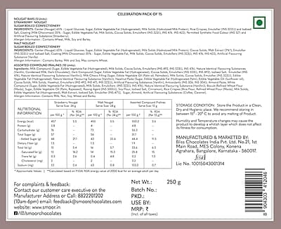 SMOOR Celebration Box of 15 245g Choco Coins and Nougat bars