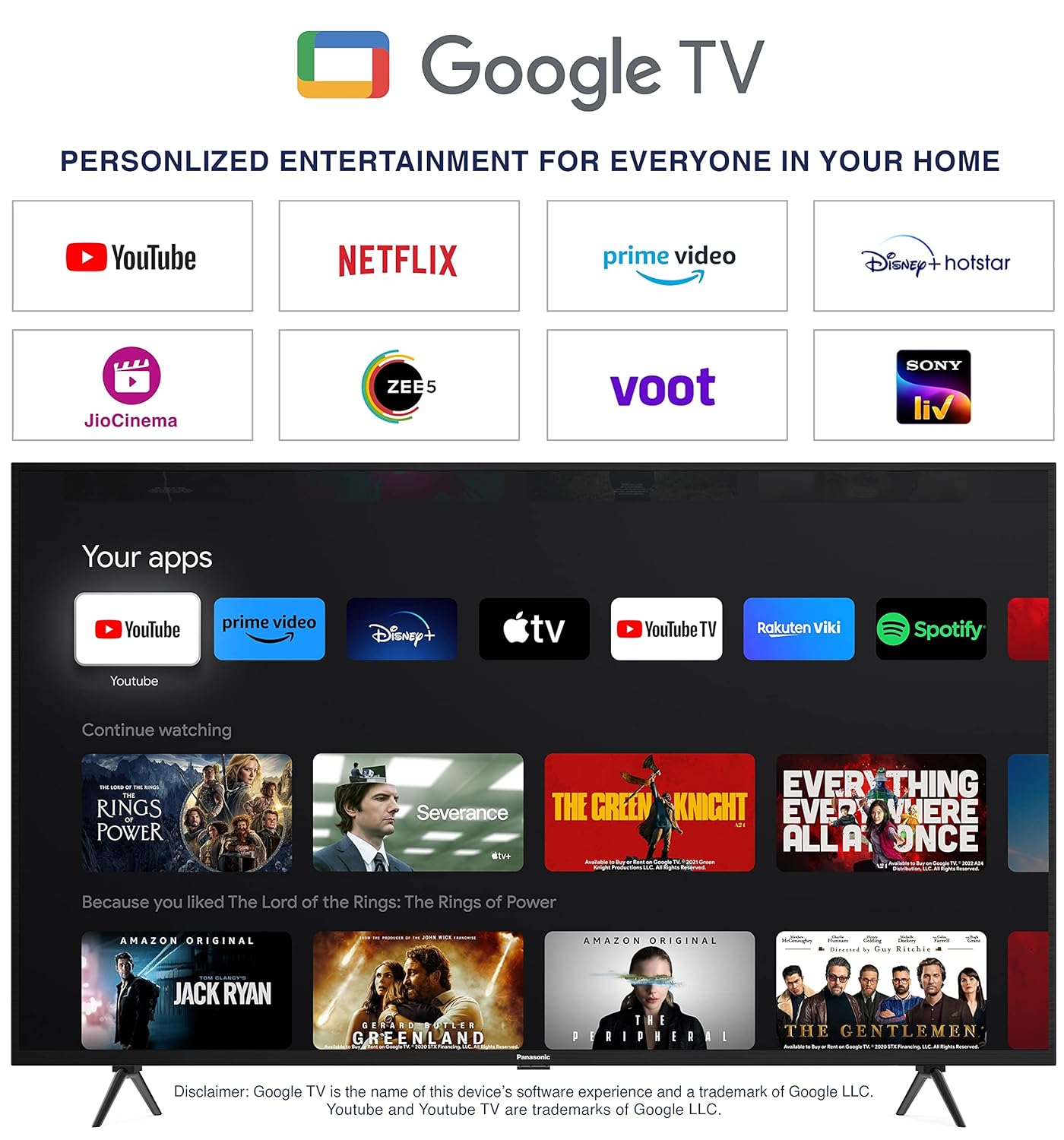 Panasonic 108 cm (43 inches) 4K Ultra HD Smart LED Google TV TH-43MX660DX