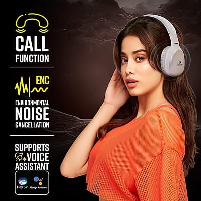 ZEBRONICS Thunder PRO Over Ear Wireless Headphone with Dual Pairing, Gaming Mode, ENC, Bluetooth, Call Function, Aux, Micro SD, Voice Assistant, Deep Bass, Up to 60h Backup