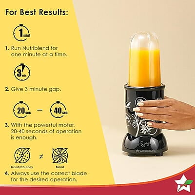 Wonderchef 400 Watt Nutri-Blend Juicer Mixer Grinder (Black)