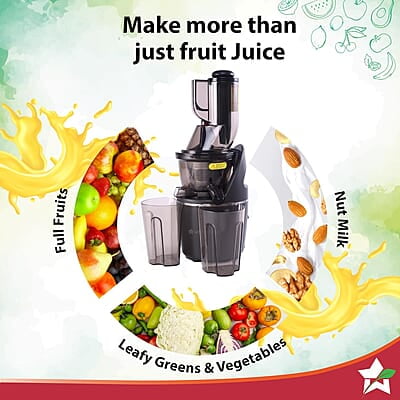 Wonderchef Regalia Full Fruit Cold Press Slow Juicer 55 Rpm Slow Juicer  240 Watts Powerful Dc Motor