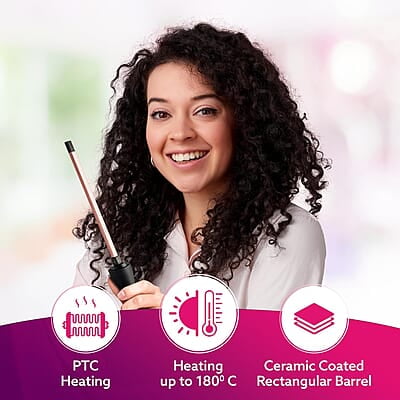 AGARO HC9007 Hair Curler With 7 MM Barrel, Rod, Tong, Chopstick Rectangular Hair Curler