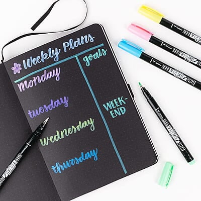 Tombow Fudenosuke Brush Pen, Soft tip, Set of 6 Pastel Colors Tombow Fudenosuke Brush Pen, Soft tip, Set of 6 Pastel Colors
