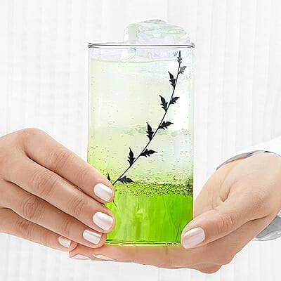 Borosil Vision Black Krip 350 ml Set of 6 pcs Transparent Drinking Glass |Borosilicate Glass Tumblers for Water, Cold Drinks, Juice| Flame Proof, Microwave & Dishwasher Safe | for Daily use & Gifting