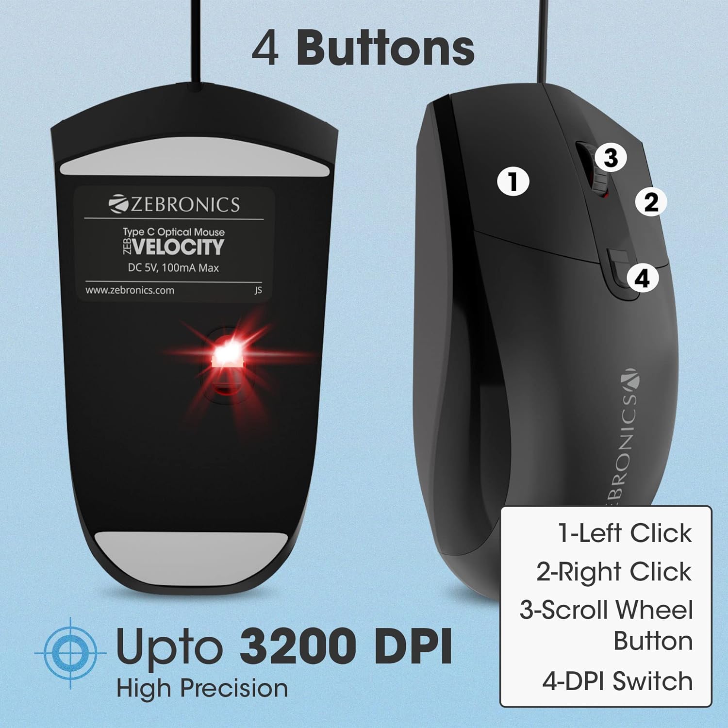 Zebronics Velocity Type C Mouse