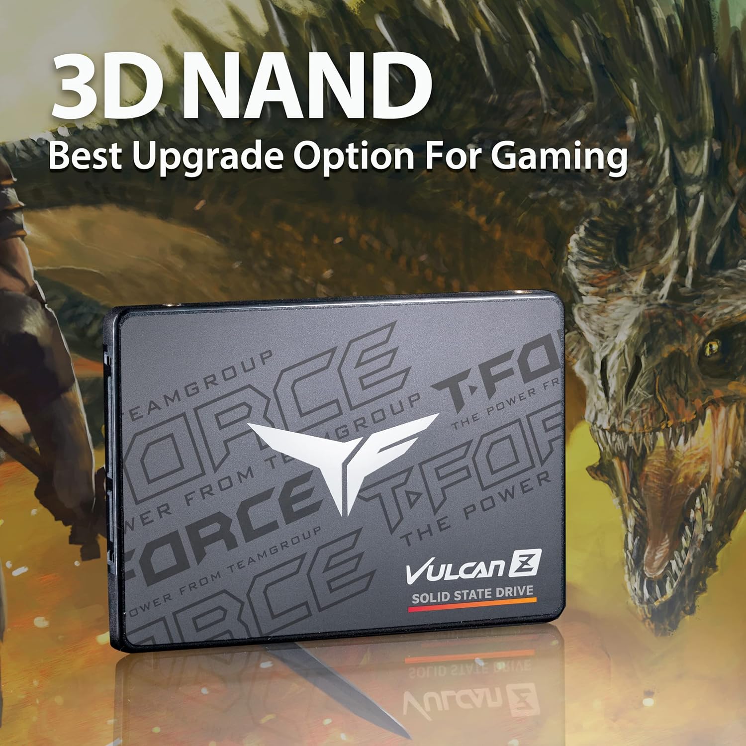TeamGroup T-Force Vulcan Z Gaming SSD, Sata III 6Gbps Interface, SLC Cache, 3D NAND TLC, 2.5 Inch Form Factor, Internal Solid State Drive, High Performance, Low Latency TeamGroup T-Force Vulcan Z Gaming SSD, Sata III 6Gbps Interface, SLC Cache, 3D NAND TLC, 2.5 Inch Form Factor, Internal Solid State Drive, High Performance, Low Latency
