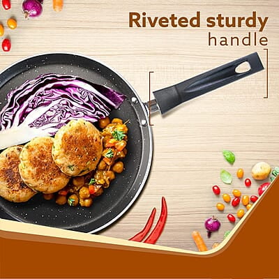 AGARO Elegant Non Stick Tawa, 28 cm Diameter, Induction and Gas Oven