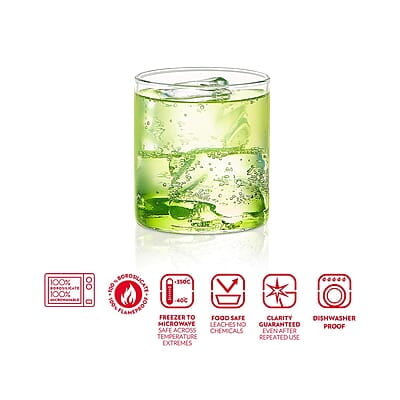 Borosil 205ml Set of 6 pcs Vision Glass Vision Transparent Drinking Glass | Borosilicate Glass Tumblers for Water, Cold Drinks, Juice| Flame Proof, Microwave & Dishwasher Safe, For Daily use & Gifting