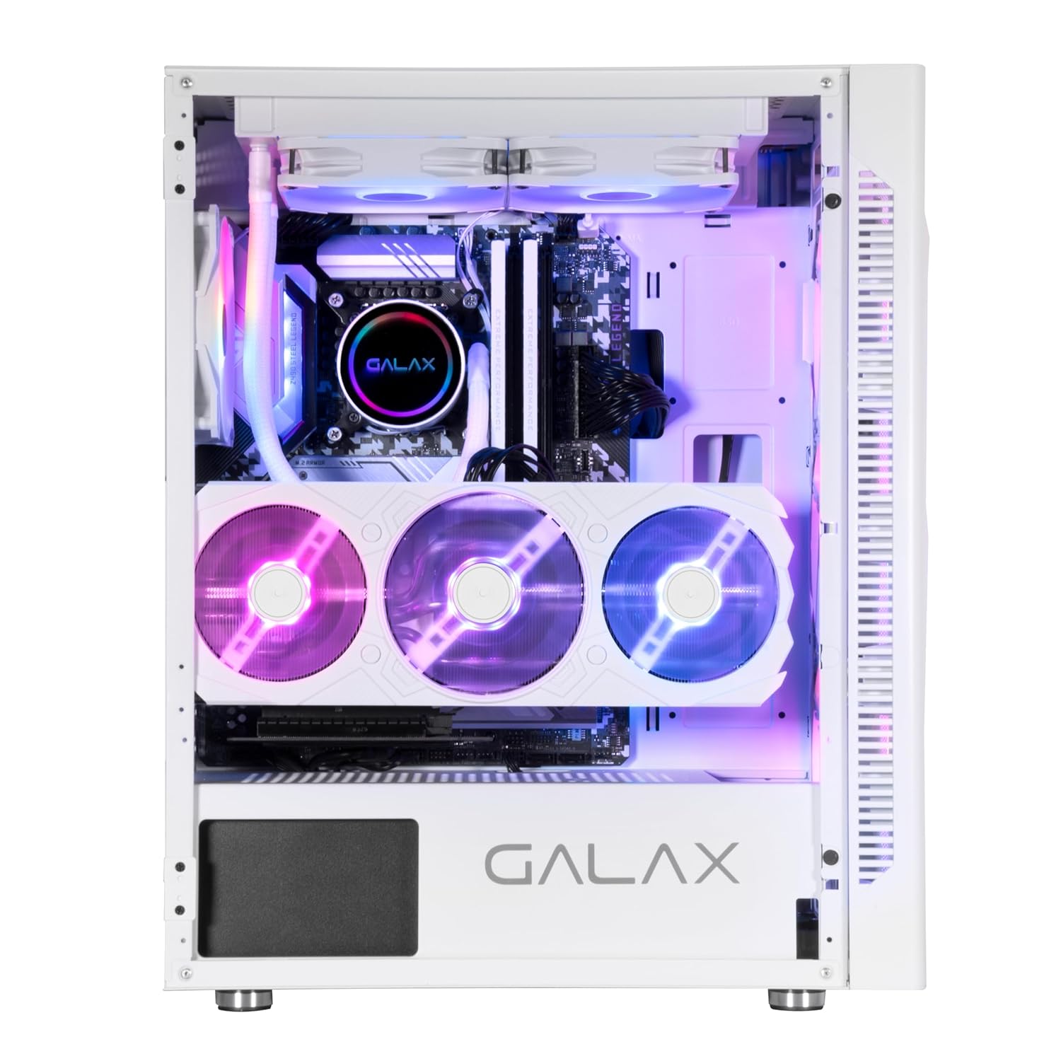 GALAX Revolution (REV-06) PC Case Gaming Cabinet with 4 RGB Cooling Fans | Supports ATX, M-ATX, ITX | Hinged Magnetic Tempered Glass Door | Mesh Panel | Minimalist Design | Spacious Interior (White) GALAX Revolution (REV-06) PC Case Gaming Cabinet with 4 RGB Cooling Fans | Supports ATX, M-ATX, ITX | Hinged Magnetic Tempered Glass Door | Mesh Panel | Minimalist Design | Spacious Interior (White)