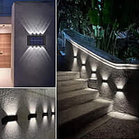 Warm White 66 Solar Wall Washer Up Down Light Way