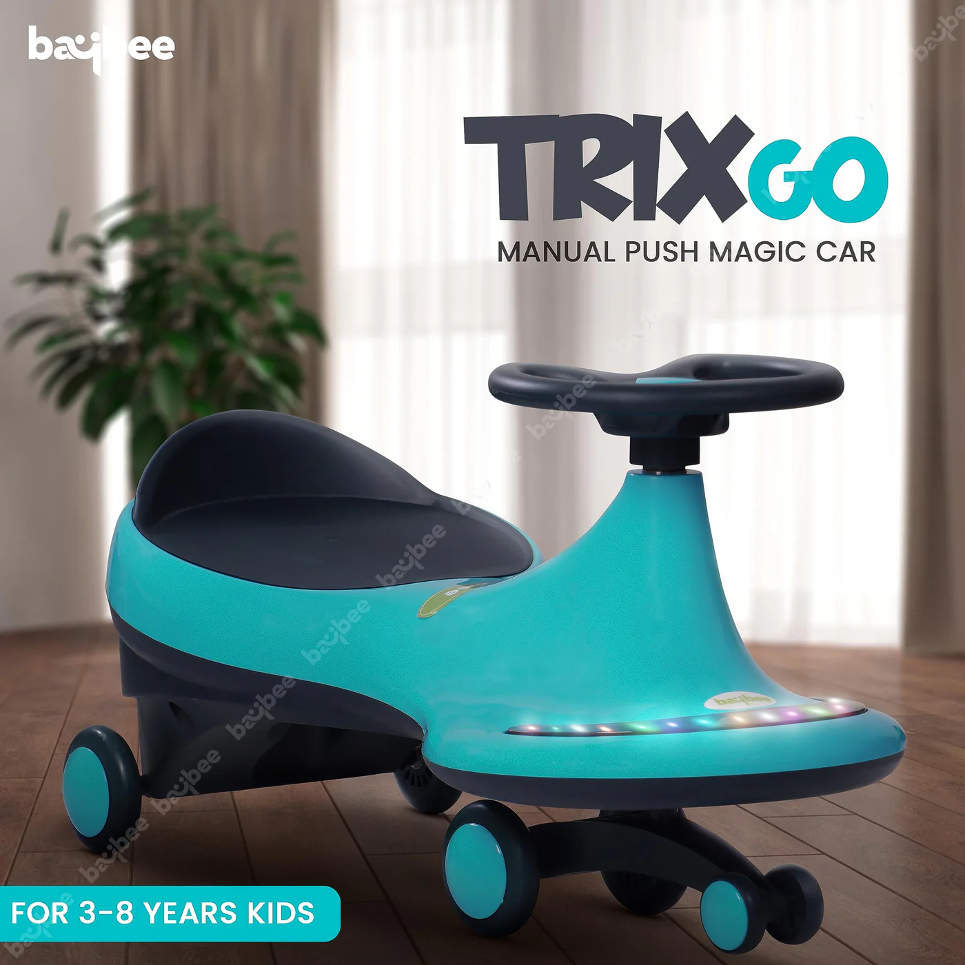Baybee Trix Go Kids Magic Swing Cars for Kids-Green