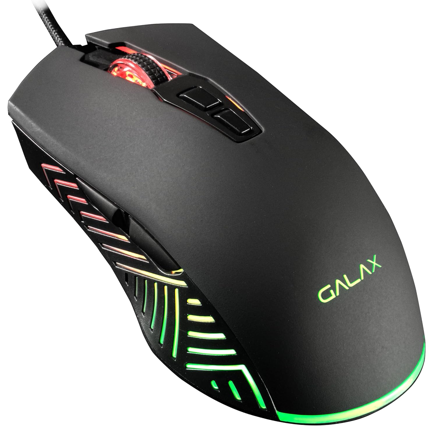 GALAX Slider-03 USB Wired Gaming Mouse | 7 Programmable Buttons | Customizable RGB Lights | Ergonomic Design | 7200 DPI Gaming Grade Sensor | 1.5m Braided Cable | 16.8mn Color, Light Weight - Black GALAX Slider-03 USB Wired Gaming Mouse | 7 Programmable Buttons | Customizable RGB Lights | Ergonomic Design | 7200 DPI Gaming Grade Sensor | 1.5m Braided Cable | 16.8mn Color, Light Weight - Black