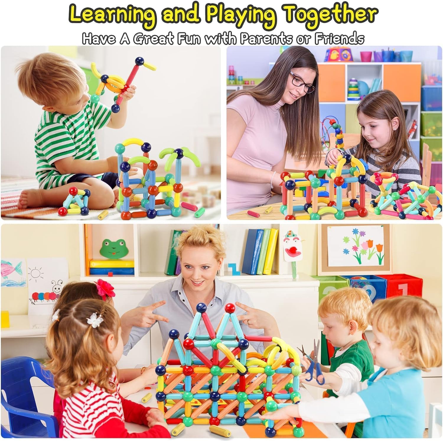 Magnetic Building Sticks Blocks Kids Toys, Learning Sticks and Balls(36 Pcs) Magnetic Building Sticks Blocks Kids Toys, Learning Sticks and Balls(36 Pcs)
