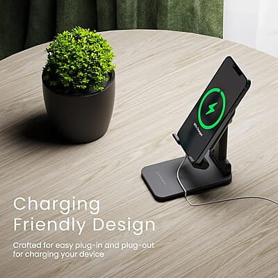 Ambrane Mobile Holding Tabletop Stand, 0-135 Perfect View, Height Adjustment, Wide Compatibility, Multipurpose, Anti-Skid Design Twistand