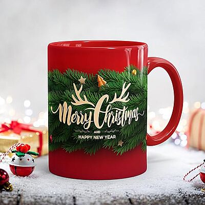 Merry Christmas Red Printed Coffee Mug | Best Gift for Friend, Family, Co-Worker Merry Christmas Red Printed Coffee Mug | Best Gift for Friend, Family, Co-Worker