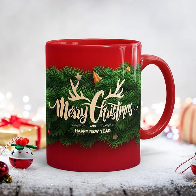 Merry Christmas Red Printed Coffee Mug | Best Gift for Friend, Family, Co-Worker Merry Christmas Red Printed Coffee Mug | Best Gift for Friend, Family, Co-Worker