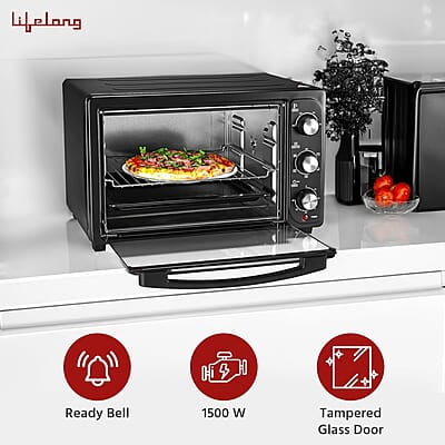Lifelong Otg 36L - Oven Toaster Griller With Rotisserie For Kitchen- 1500W Lifelong Otg 36L - Oven Toaster Griller With Rotisserie For Kitchen- 1500W