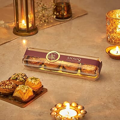 SMOOR SHAUQ Baklava Box Artisanal Turkish Delight 160gm (4 Pieces)