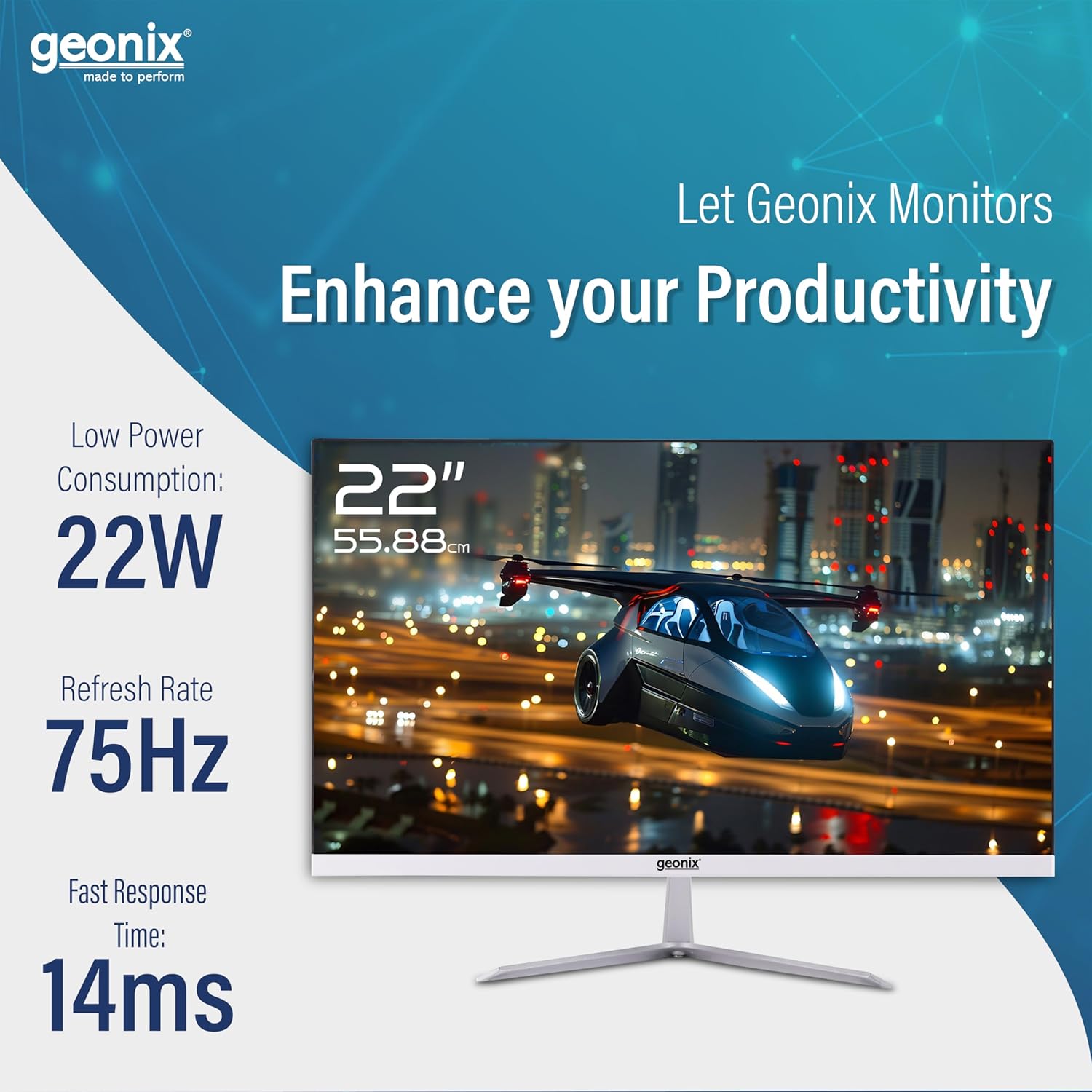 GEONIX 22 Inch (55.88 CM) PC Monitor 3 Years Warranty (โGXTFT22WH) GEONIX 22 Inch (55.88 CM) PC Monitor 3 Years Warranty (โGXTFT22WH)