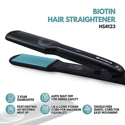 Havells HS4123 Biotin Infused Wide Plates & Temperature Control Hair Straightener