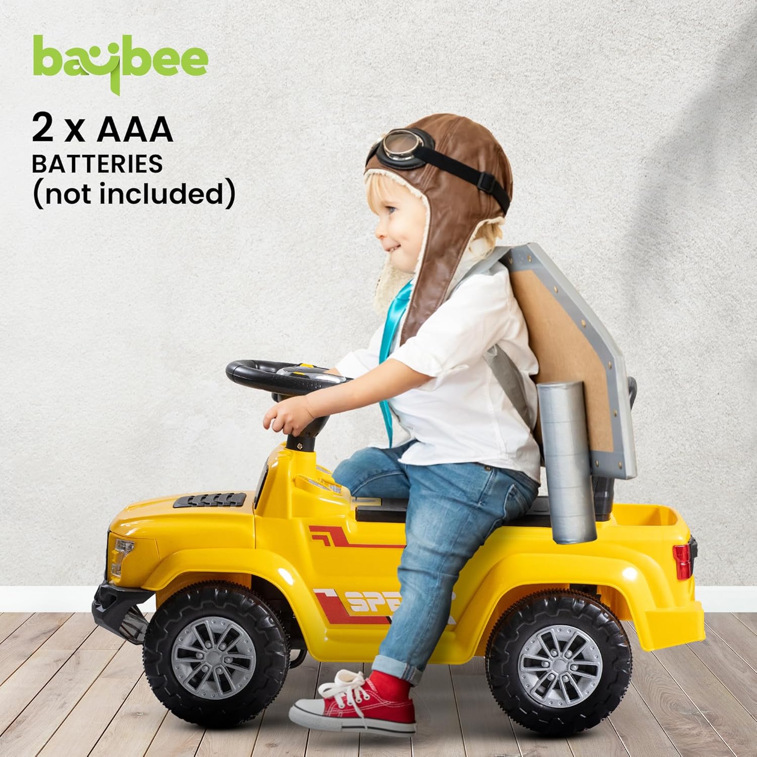 Baybee Push Ride on Baby Jeep for Kids Toys with LED Light & Storage Bin-Yellow Baybee Push Ride on Baby Jeep for Kids Toys with LED Light & Storage Bin-Yellow