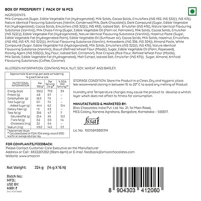 SMOOR Box Of Prosperity Choco Coin Gift Pack Special Occasions Box of 16 (224gm)