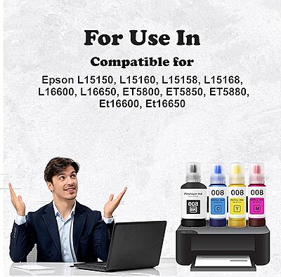 008 Ink for Epson L6460, L6490, L15150, L15160, L15180, L6570, L6580, M15140, M15180 (Yellow) 008 Ink for Epson L6460, L6490, L15150, L15160, L15180, L6570, L6580, M15140, M15180 (Yellow)