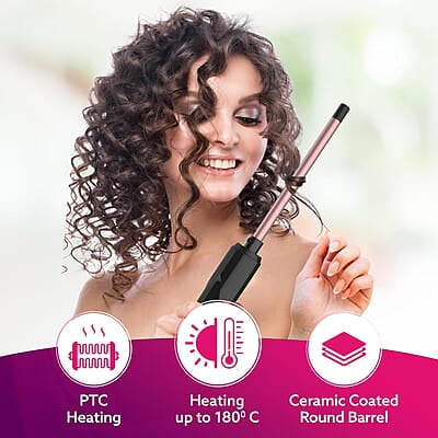 AGARO Round Chopstick Curler, With 10 MM Barrel, Rod, Tong, Chopstick Round Hair Curler, Ceramic Coated Plates