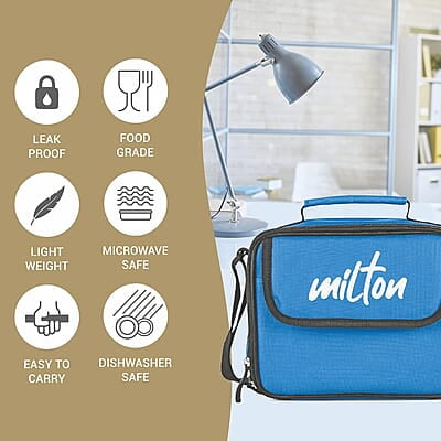MILTON New Meal Combi Lunch Box, 3 Containers, 280 ml Each and 1 Tumbler, 400 ml