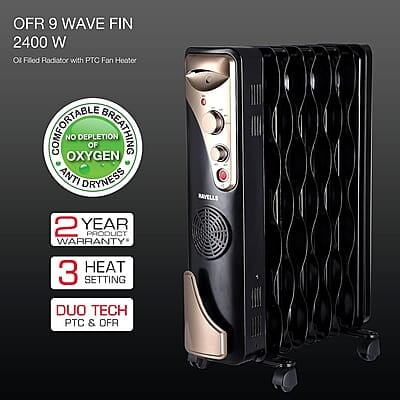 Havells OFR 9 Wave Fin with PTC 2400 Watts Fan Heater