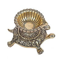 Brass Tortoise Diya for Puja - 4 inch Height | Symbol of Fortune