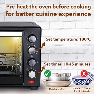 AGARO Marvel 38 Liters Oven Toaster Griller,Motorised Rotisserie&Convection Cake Baking Otg With 3 Heating Mode ,(Black),1600 Watts