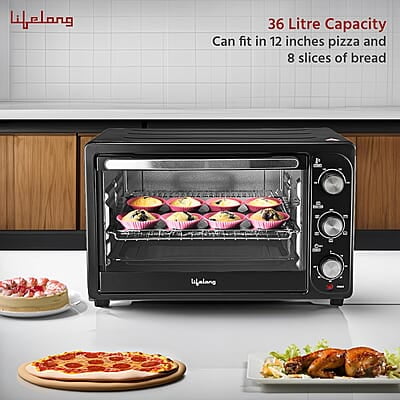 Lifelong Otg 36L - Oven Toaster Griller With Rotisserie For Kitchen- 1500W Lifelong Otg 36L - Oven Toaster Griller With Rotisserie For Kitchen- 1500W