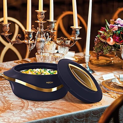 MILTON Pearl 1000 Inner Stainless Steel Casserole, 860 ml, Blue