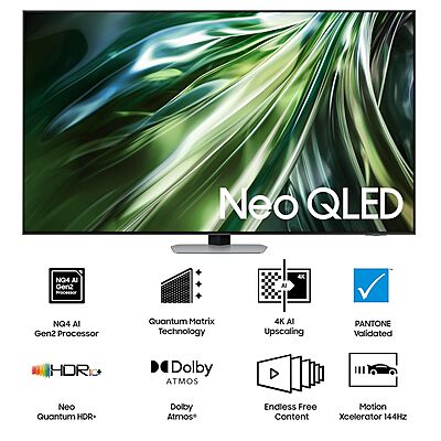 Samsung 138 cm (55 inches) 4K Ultra HD AI Smart Neo-QLED TV QA55QN90DAULXL