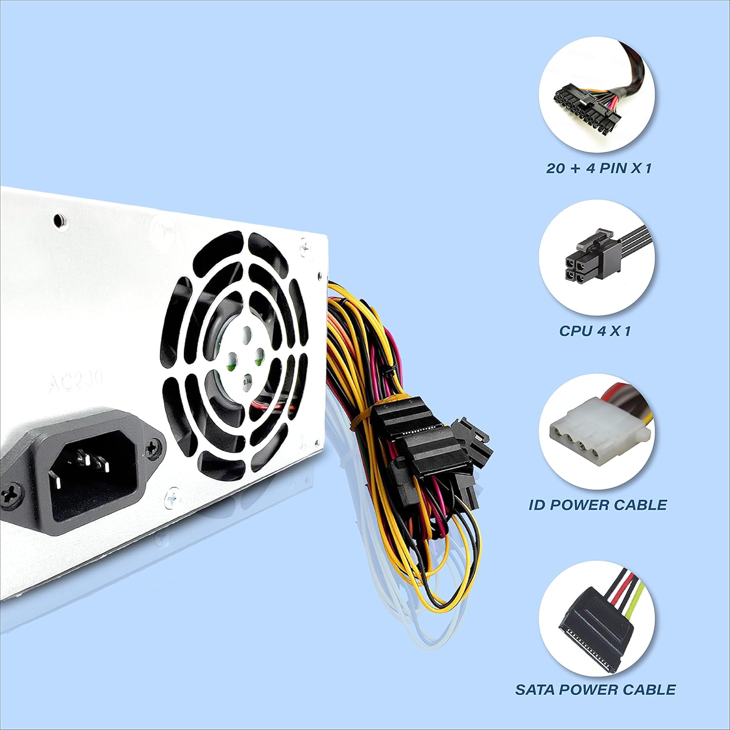 Geonix 500-Watt Power Supply ,SMPS , 3 Years Warranty, โGXPS-ATX-500 Geonix 500-Watt Power Supply ,SMPS , 3 Years Warranty, โGXPS-ATX-500