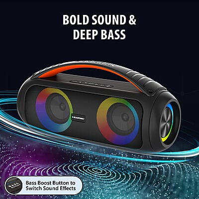 Blaupunkt Newly Launched Atomik BB50 Wireless Bluetooth Party Speaker 50 watts I Premium HD Sound and Monstrous Bass I Karaoke with Mic I TurboVolt Charging I RGB Lights Blaupunkt Newly Launched Atomik BB50 Wireless Bluetooth Party Speaker 50 watts I Premium HD Sound and Monstrous Bass I Karaoke with Mic I TurboVolt Charging I RGB Lights