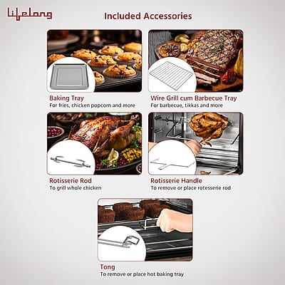Lifelong Otg 36L - Oven Toaster Griller With Rotisserie For Kitchen- 1500W Lifelong Otg 36L - Oven Toaster Griller With Rotisserie For Kitchen- 1500W