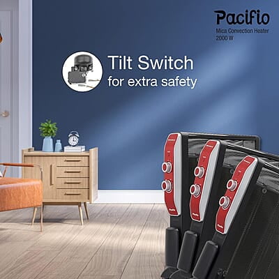 Havells Room Heater 2000W Pacifio Mica| Micathermic Technology for Rapid & Instant Heating