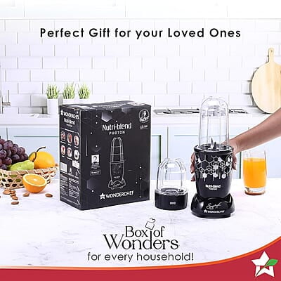 Wonderchef Nutri Blend Photon with Sipper Lid 22000 RPM, 400W  Grinder,Blender & Smoothie Maker