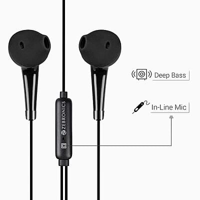 Zebronics Zeb-Calyx Wired in Ear Earphones with Mic Zebronics Zeb-Calyx Wired in Ear Earphones with Mic