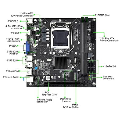 Zebronics H61M2 Motherboard