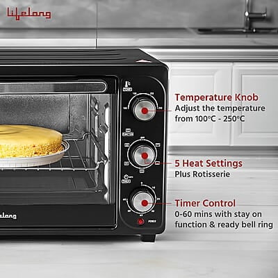 Lifelong Otg 36L - Oven Toaster Griller With Rotisserie For Kitchen- 1500W Lifelong Otg 36L - Oven Toaster Griller With Rotisserie For Kitchen- 1500W