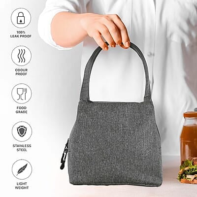 MILTON Bling Bag Tiffin (3 Inner Stainless Steel Containers 320 ml each and 1 Tumbler, 380 ml with Jacket MILTON Bling Bag Tiffin (3 Inner Stainless Steel Containers 320 ml each and 1 Tumbler, 380 ml with Jacket